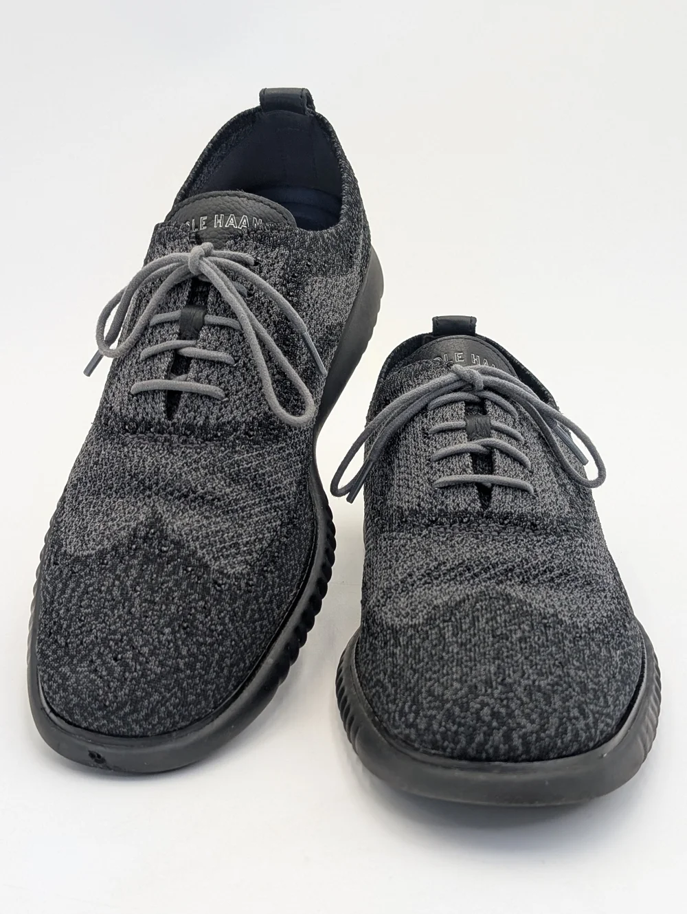 Cole Haan Grand.OS Men Size 11.5M Comfort Oxford Wingtip Dark Grey Knit Lace-Up